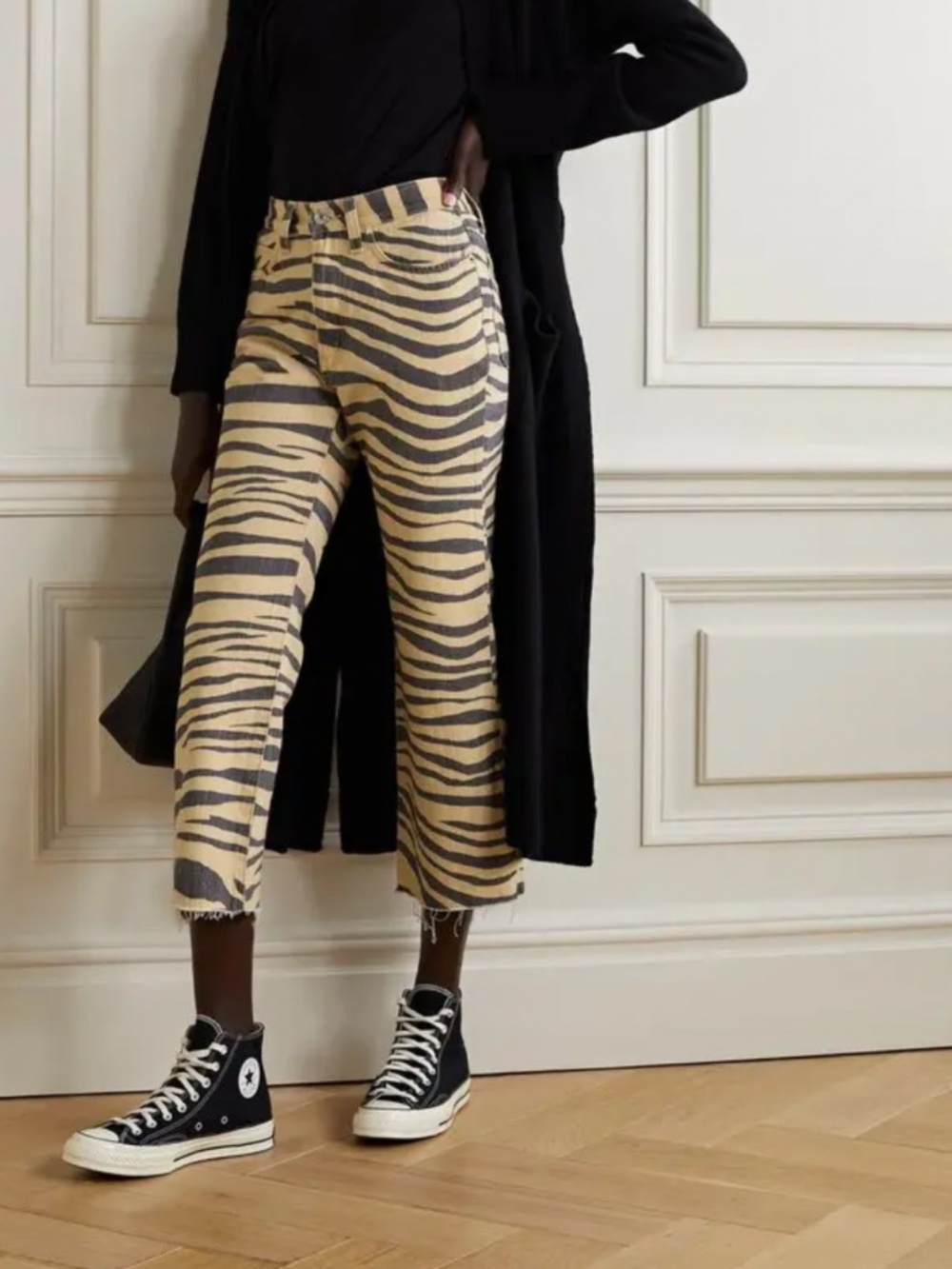 Re/done 70s tiger print flare jeans